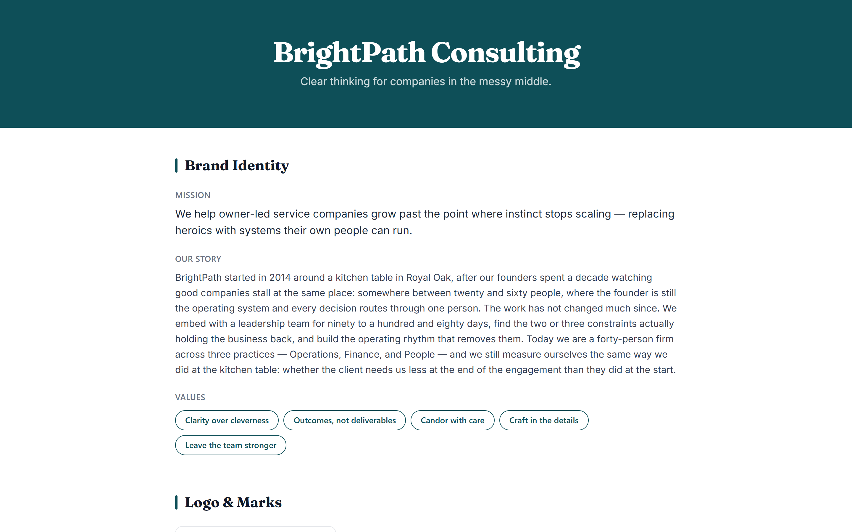 Brand Guide in the Awecomm AI portal